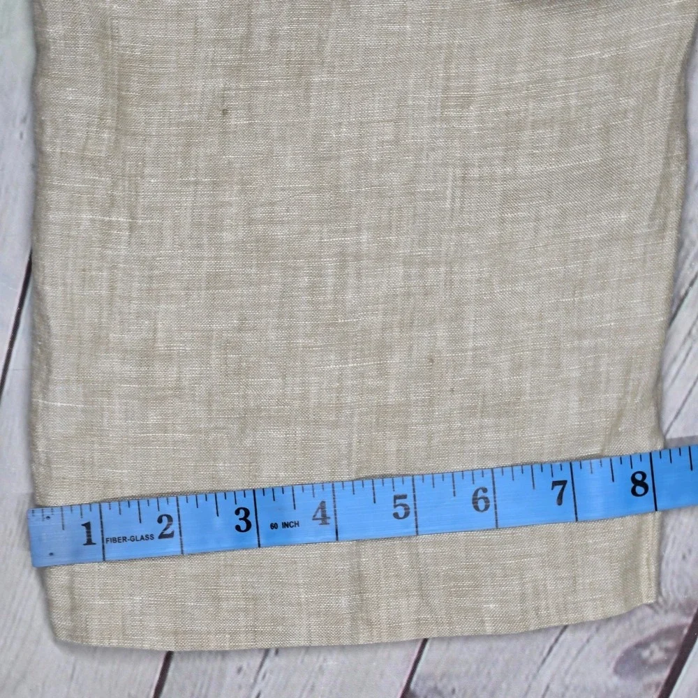 Joseph Abboud Mens Beige 100% Linen Flat‎ Front Trousers Pants 38 Waist